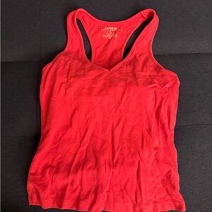 Express Red Sleeveless Fitted Tank Top